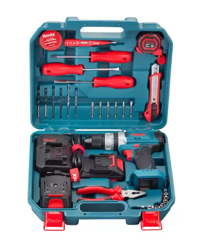 کیت دریل شارژی 16 ولت دو باتری 33 پارچه رونیکس مدل RS-8615