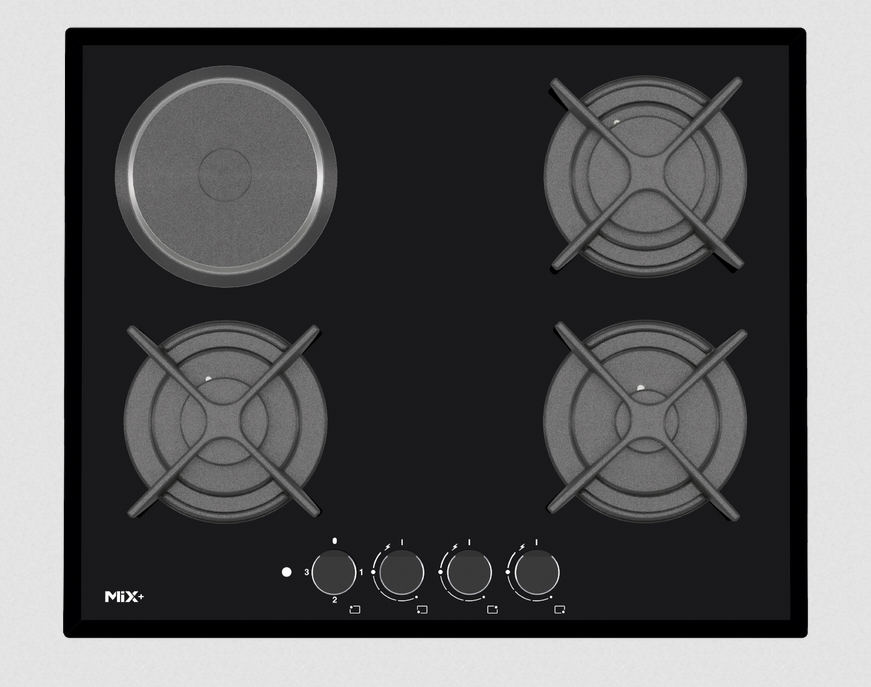 گاز 4شعله شیشه ای کدG401H میکس پلاس