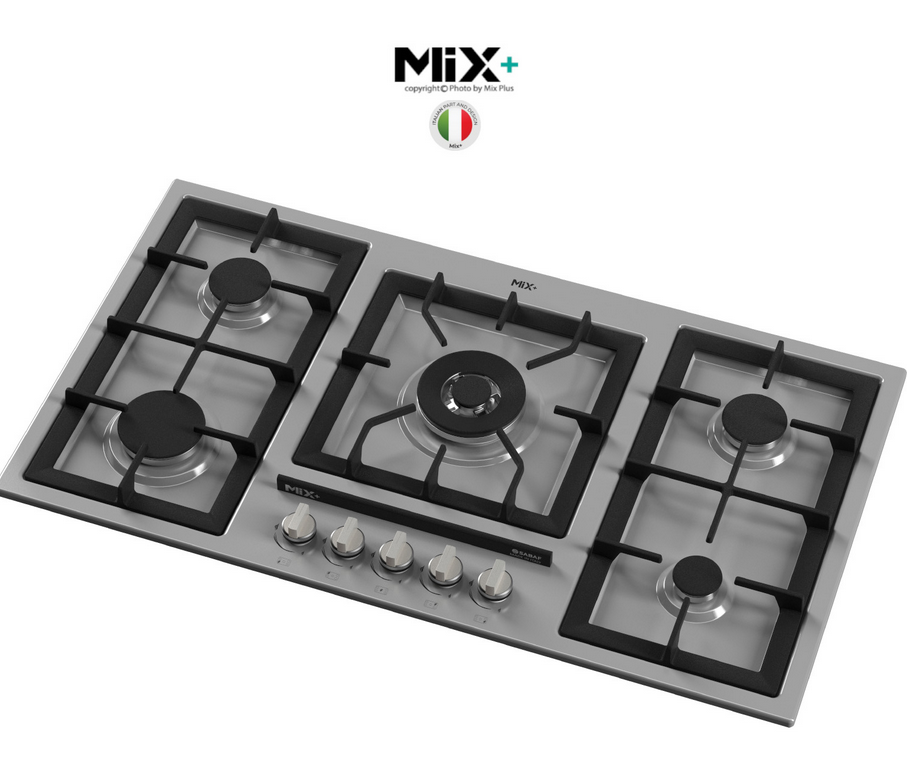 گاز 5شعله استیل کدE518G میکس پلاس