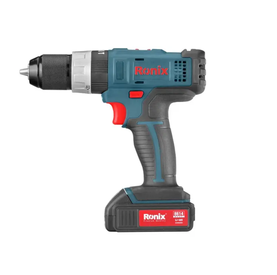 دریل پیچ گوشتی چکشی شارژی دو سرعته رونیکس مدل 8614