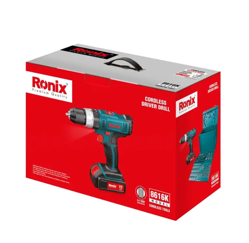 کیت دریل پیچ گوشتی شارژی رونیکس مدل 8616K