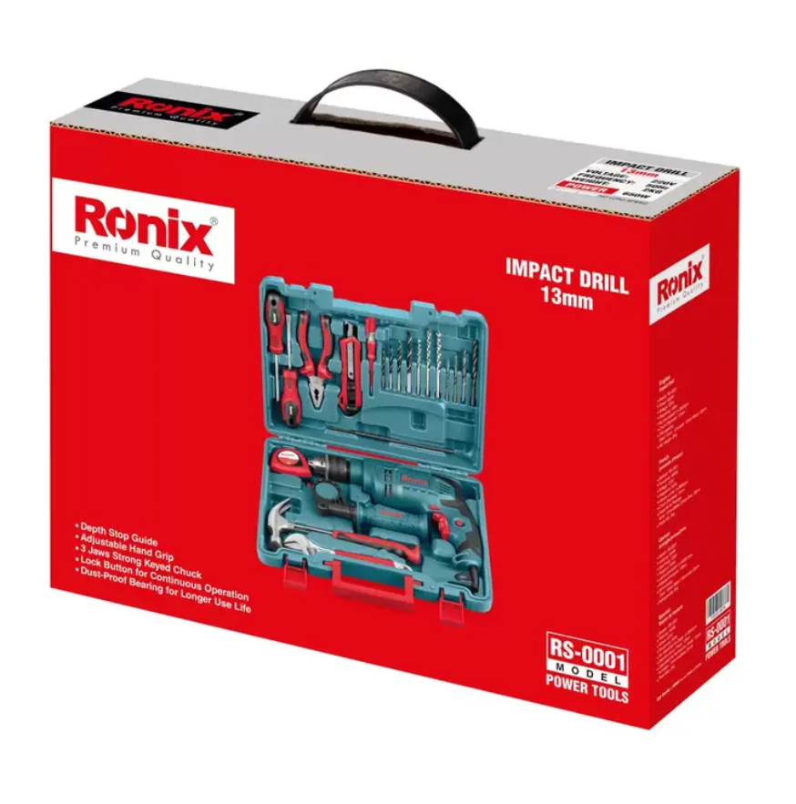 کیت دریل برقی چکشی13 میلیمتری  رونیکس مدل RS-0001